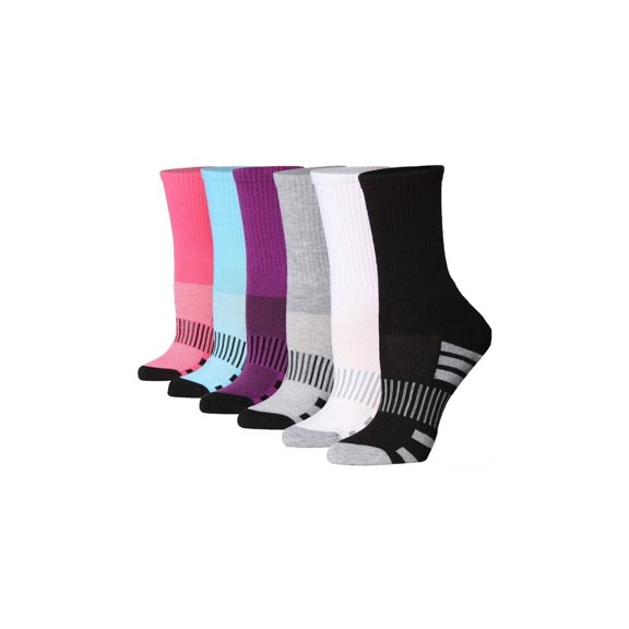 Tipi Toe Women's Comfort Cushion Athletic Performance Socks (6 Pairs)