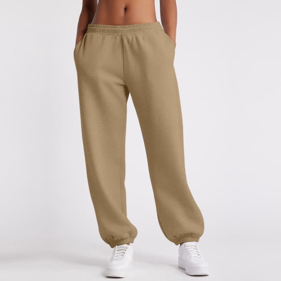 Women's Sports And Casual Pants, Five Pointed Star Elastic Tight Fit, High Waisted And Slightly Flared Pants,Camel,XL