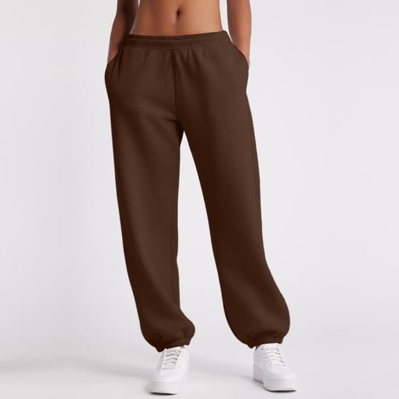 Women's Sports And Casual Pants, Five Pointed Star Elastic Tight Fit, High Waisted And Slightly Flared Pants,Coffee,M