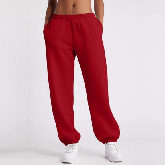 Women's Sports And Casual Pants, Five Pointed Star Elastic Tight Fit, High Waisted And Slightly Flared Pants,Red,S
