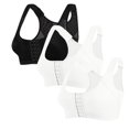 thumbnail image 1 of Women's Sports Bra 3PC Front Closure Compression Bras For High Sports Everyday Bras for Women Black 3XL, 1 of 8