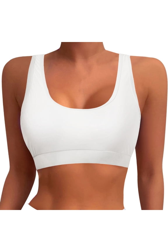 Women's Sports Bra Bikini Tops Racerback Swim Top Neck Bathing Suits Top Padded Crop Tops Swimsuit Double Layer Fabric Removable Paddings