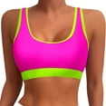 thumbnail image 1 of Women's Sports Bra Bikini Tops Racerback Swim Top Neck Bathing Suits Top Padded Crop Tops Swimsuit Double Layer Fabric Removable Paddings, 1 of 4