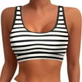 thumbnail image 1 of Women's Sports Bra Bikini Tops Racerback Swim Top Neck Bathing Suits Top Padded Crop Tops Swimsuit Racerback Design Wide Shoulder Straps, 1 of 4