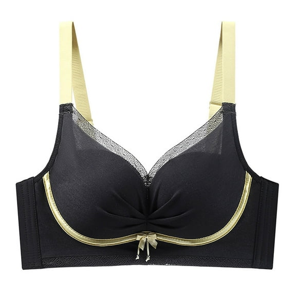Women's Sports Bra Convertible Bra Feature V-Neck Demi & Balconette Bra Style W-391 Black L