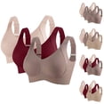 thumbnail image 1 of Women's Sports Bra Everyday Bra Wireless Front Closure Padded Racerback Comfort Breathable Yoga Activewear Daily Lounge | CSEONE,Beige L, 1 of 8