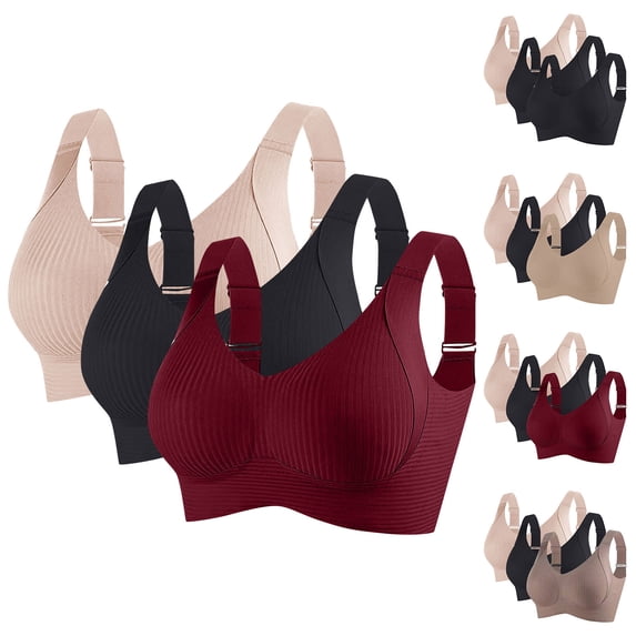 Women's Sports Bra Everyday Bra Wireless Front Closure Padded Racerback Comfort Breathable Yoga Activewear Daily Lounge | CSEONE,Beige XL