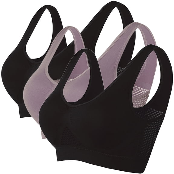 Women's Sports Bra, Infinity Racerback, Moderate Support, Sports Bra Wirefree Yoga Bra With Removable Pads Gray-1 XL