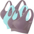 thumbnail image 1 of Women's Sports Bra, Infinity Racerback, Moderate Support, Sports Bra Wirefree Yoga Bra With Removable Pads Light Blue-9 2XL, 1 of 2