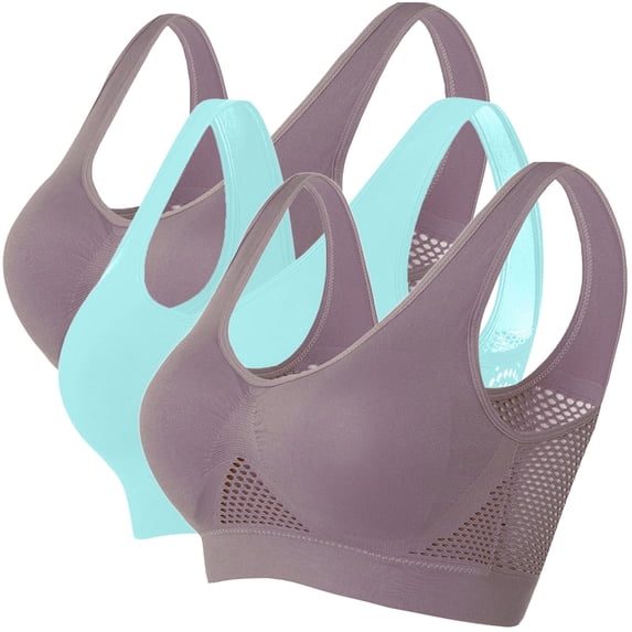 Women's Sports Bra, Infinity Racerback, Moderate Support, Sports Bra Wirefree Yoga Bra With Removable Pads Light Blue-9 2XL