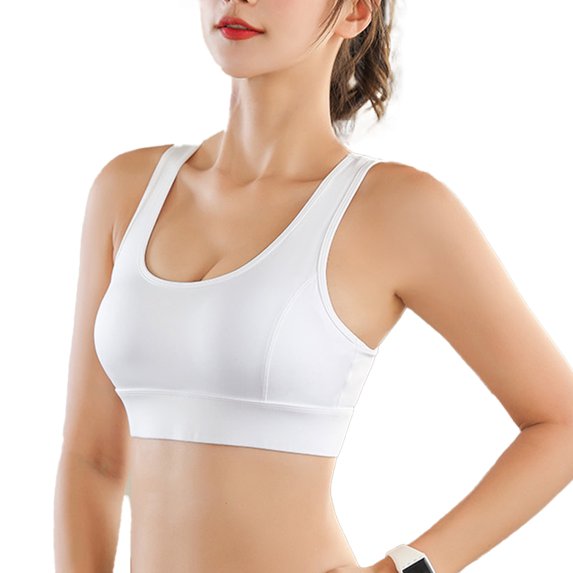 Women's Sports Bra No Underwire full Coverage Padded with Removable Cups Back Support Mesh Back bra