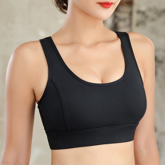 Women's Sports Bra No Underwire full Coverage Padded with Removable Cups Back Support Mesh Back bra