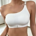 thumbnail image 1 of Women's Sports Bra One Shoulder Cozy Vest Workout Cute Yoga Gym 2026 Fall Bra Clothes White XL, 1 of 6