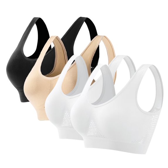 Women's Sports Bra Seamless Sports Bra Wirefree Yoga Bra With Removable Pads Bras for Women Multicolor1 4XL