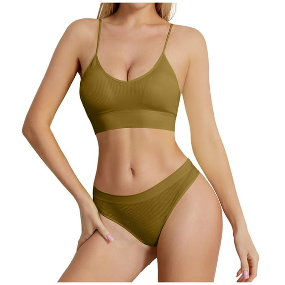 Women's Sports Bra Set - Seamless, Wirefree, Triangular Cup, Adjustable Support