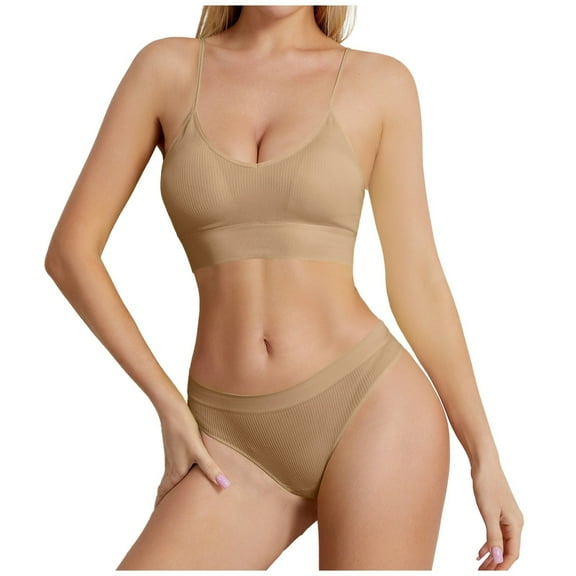 Women's Sports Bra Set - Seamless, Wirefree, Triangular Cup, Adjustable Support