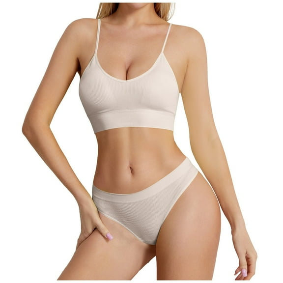 Women's Sports Bra Set - Seamless, Wirefree, Triangular Cup, Adjustable Support