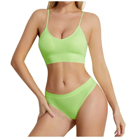 Women's Sports Bra Set - Seamless, Wirefree, Triangular Cup, Adjustable Support