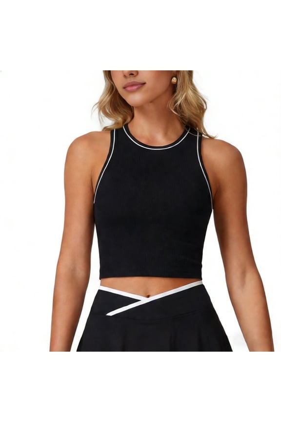 Women's Sports Bra Tank Top Fitness Yoga Sleeveless Crop Top for Workout Running Gym Wear Light Support Comfortable Athletic