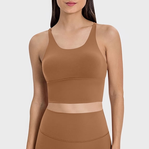 Women's Sports Bra Thin Shoulder Strap Shock-absorbing Running Fitness Bra Beautiful Back Sexy Yoga Gathering Sports Bra Sports Bras for Women Orange M