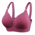 thumbnail image 1 of Women's Sports Bra No Underwire Lactation Vest Bra Back Adjustment Yoga Running Bra V-Neck Lightly Lined Bra Feature Hook and Eye Closure Padded Bra Style Y-576 , Purple XL, 1 of 2