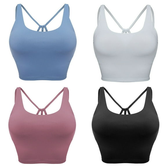 Women’s Sports Bra Wirefree Padded Medium Support Yoga Bras Gym Running Workout Tank Tops