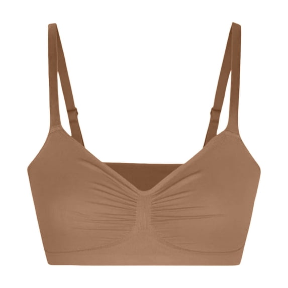 Women's Sports Bra Wireless Sculpt Bra Stretch Comfort Bralettes No Underwire Unlined Cami Bra Seamless Tshirt Bras