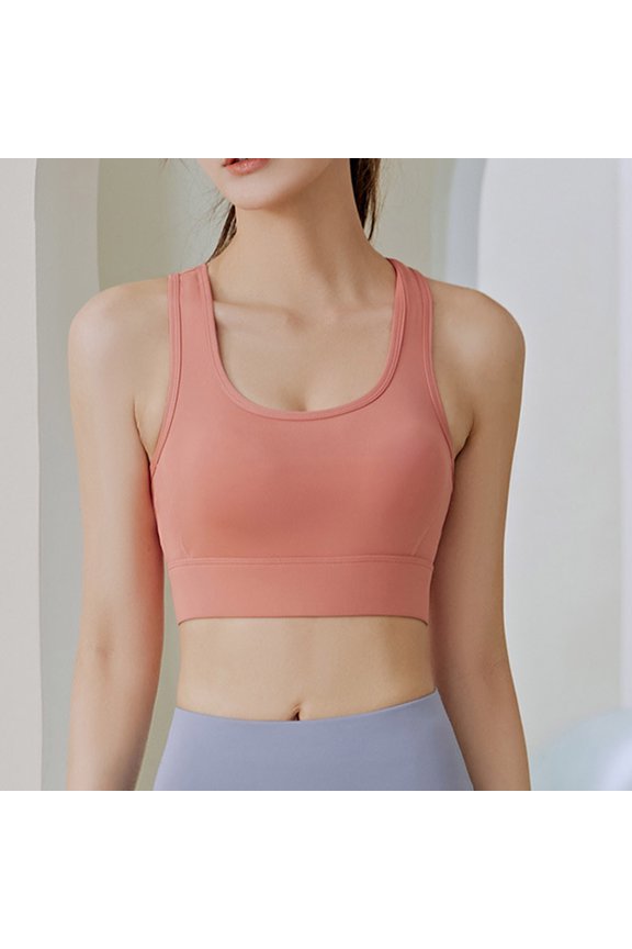 Women's Sports Bras Breasted Back Running Fitness Yoga High Strength Shock-proof Bra Sports Underwear Bras for Women No Underwire Pink XL