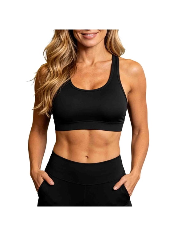 Women's Sports Bras Full Coverage No Underwire One-Piece Fixed Cups Everyday Bras Soft Breathable Padded Bralettes Beauty Back Yoga Bra Homewear