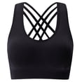 thumbnail image 1 of Women's Sports Bras, High Impact Strappy Sports Bra Seamless Padded Sports Bra Yoga Bras Workout Bra Activewear Bra(Black, L), 1 of 6