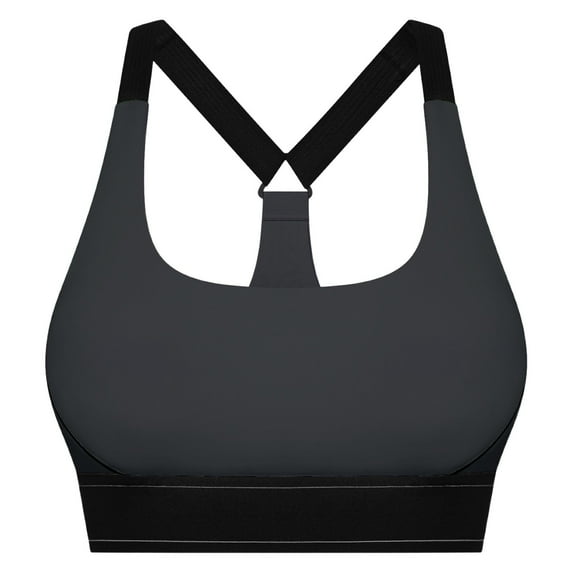 Women's Sports Bras Solid Yoga Bra for Workout and Daily Wear Seamless Design Breathable Trendy Strappy Back for A Stylish Look Sports Bras Grey 10