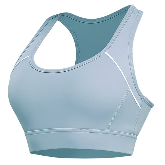 Women's Sports Bras Sports Bra Fitness Running Shockproof Yoga Tank Top Front Zipper No Steel Ring Comfort Sports Bra Bras for Women No Underwire Blue XL