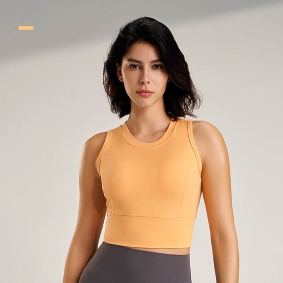 Women's Sports Bras Sports Fitness Bra Yoga Running Bra Dry Wicking Bra Bras for Women No Underwire Yellow M