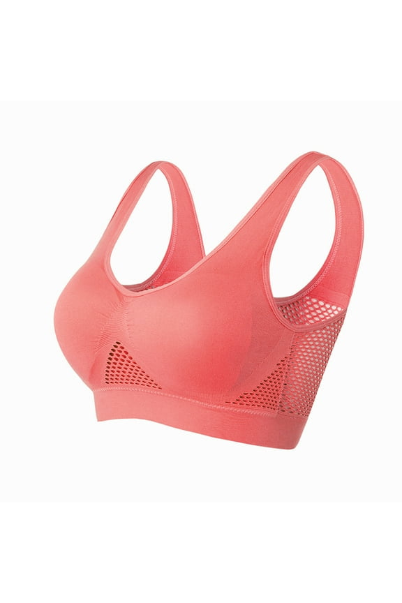 Women's Sports Bras No Underwire High Support Bra Plus Size Seamless Push Up Underwear Wirefree Yoga Sports Gym Running Bra with Removable Padded for Ladies Girls Teen S-5XL