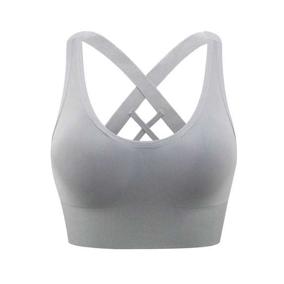 Women's Sports Bras Yoga Solid Sleeveless Cold Shoulder Casual Tanks Blouse Tops Intimates Comfortable Bras for Women Green 2XL