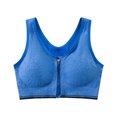 thumbnail image 1 of Women's Sports Bras Zipper Shockproof Gathers No Steel Vest Running Fitness Underwear Sports Bra Sports Bra DarkBlue 2XL, 1 of 5