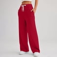 thumbnail image 1 of Women's Sports Fitness Pants Casual Loose High Waist Pants Drawstring Jogging Pants Women's Straight Leg Wide Leg Pants Casual Pants Yoga Pants, 1 of 6