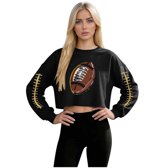 Women's Sports Hoodies Sweatshirt Baseball Print Crewneck Long Sleeve T Shirt Pullover Sweatshirt Top Casual Round Neck Loose Fits Comfy Athletic Workout Sweatshirts