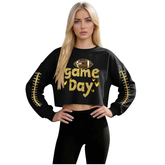 Women's Sports Hoodies Sweatshirt Baseball Print Crewneck Long Sleeve T Shirt Pullover Sweatshirt Top Casual Round Neck Loose Fits Comfy Athletic Workout Sweatshirts