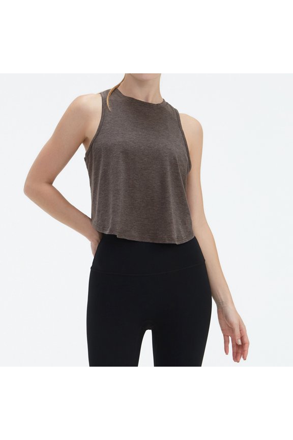 Women's Sports Loose Tailcoat Beautiful Back Yoga Tank Top for Fitness, Workout, and Athletic Wear,Gray,S