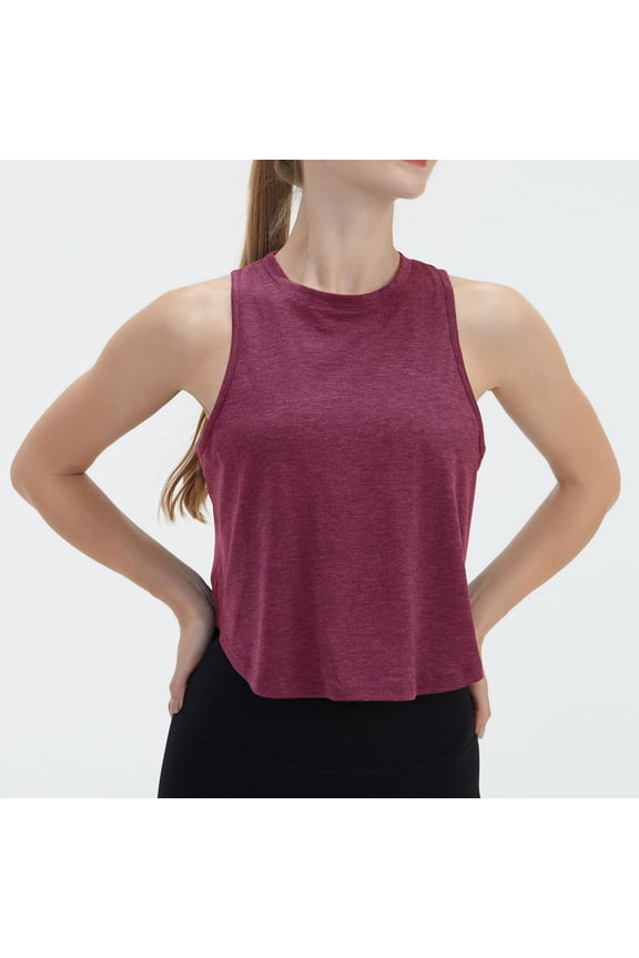 Women's Sports Loose Tailcoat Beautiful Back Yoga Tank Top for Fitness, Workout, and Athletic Wear,Red,M