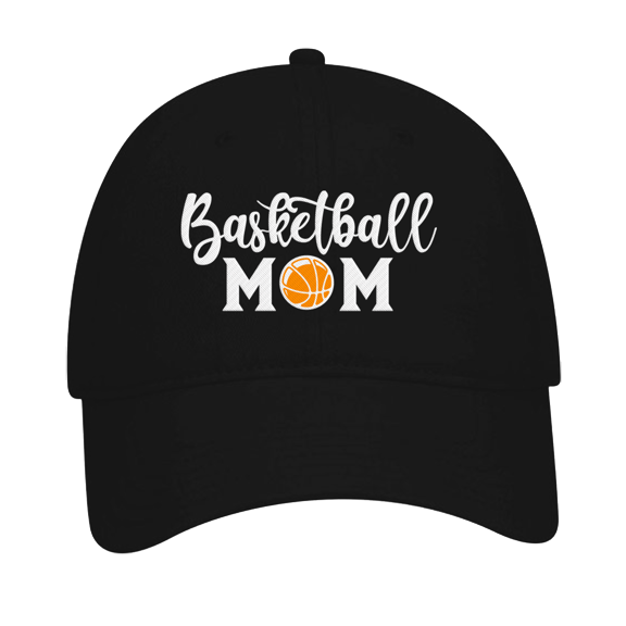 Women's Sports Mom Embroidered Ladies Fit Dad Hat with Metal Buckle Back, Black, Basketball Mom