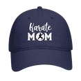 thumbnail image 1 of Women's Sports Mom Embroidered Ladies Fit Dad Hat with Metal Buckle Back, Navy, Karate Mom, 1 of 4