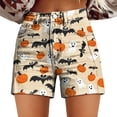 thumbnail image 1 of Women's Sports & Recreation Shorts High Waist Relaxed Fit Retro Art Printed Denim Shorts With Pockets Brown Palazzo Pants for Women M, 1 of 4