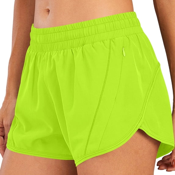 Women's Sports Running Shorts, Quick-drying And Lightweight Fitness Shorts With Zippered Pockets, Size S-2XL