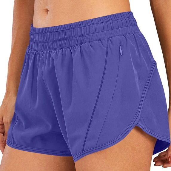 Women's Sports Running Shorts, Quick-drying And Lightweight Fitness Shorts With Zippered Pockets, Size S-2XL