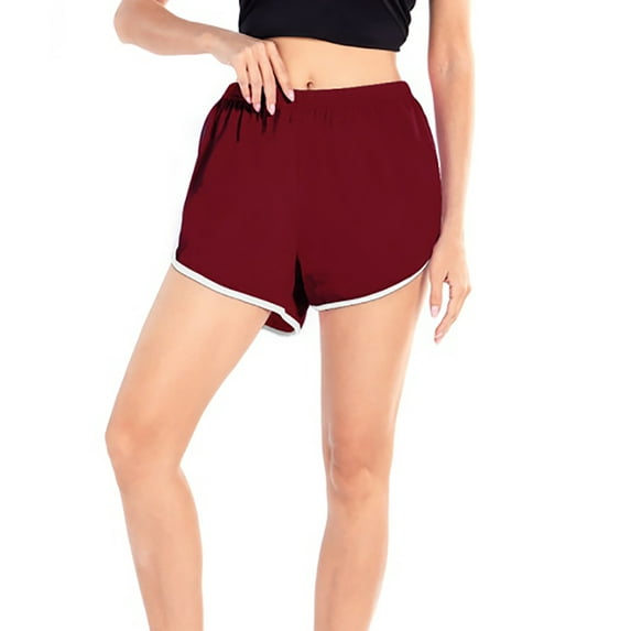 Women's Sports Shorts Yoga Dance Short Pants Workout Shorts Summer Athletic Cycling Hiking Fitness Shorts,Red S-4XL