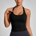 thumbnail image 1 of Women's Sports Tank Tennis Top with Built-In Bra Racerback for Fitness Training Running and Everyday Activewear in Solid Design Black XS, 1 of 3