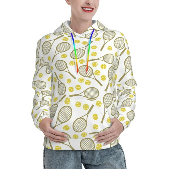 Women's Sports Tennis Icons 3D Printed Hooded Sweatshirt Long Sleeve Pullover Hoodies With Pocket Large