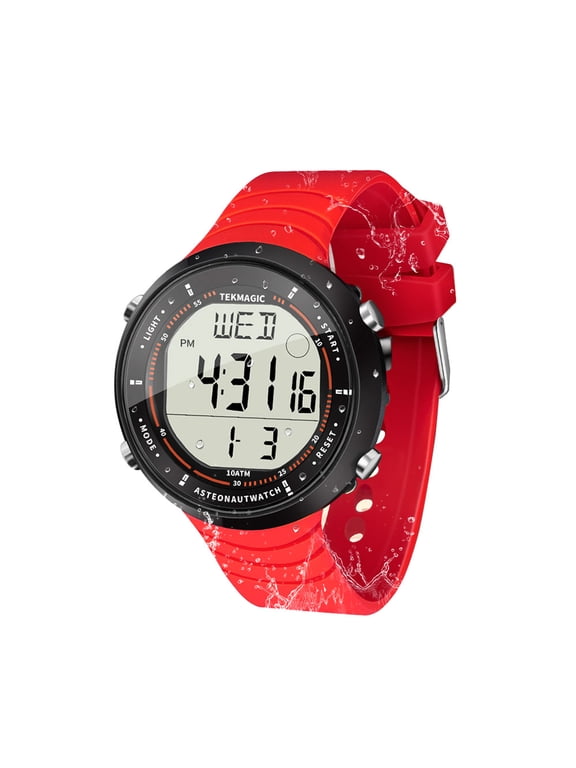 Women's Sports Wrist Watch 10 ATM Waterproof for Swimming and Diving with Alarm Clock, Stopwatch, Timer, Dual Time Zone, Calendar, Backlight, 12 or 24 Hours Format